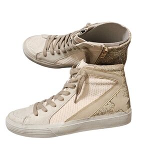 Shushop Roxanne Bone Snake Hi Sneakers